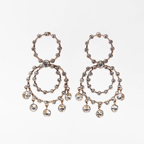 ZARA RHINESTONE EARRINGS  - Picture 7 of 7